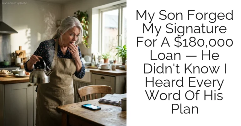 My Son Forged My Signature For A $180,000 Loan — He Didn't Know I Heard Every Word Of His Plan