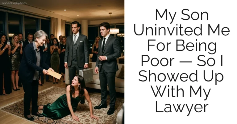 My Son Uninvited Me For Being Poor — So I Showed Up With My Lawyer
