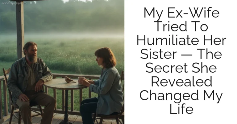 My Ex-Wife Tried To Humiliate Her Sister — The Secret She Revealed Changed My Life