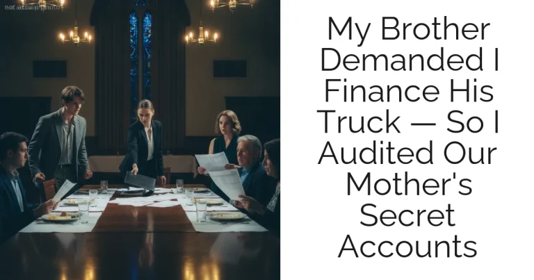 My Brother Demanded I Finance His Truck — So I Audited Our Mother's Secret Accounts