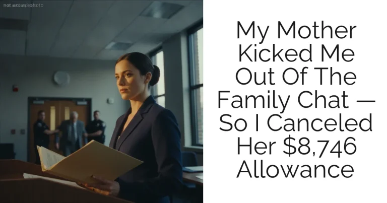 My Mother Kicked Me Out Of The Family Chat — So I Canceled Her $8,746 Allowance