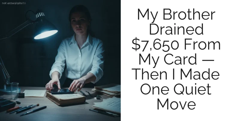 My Brother Drained $7,650 From My Card — Then I Made One Quiet Move