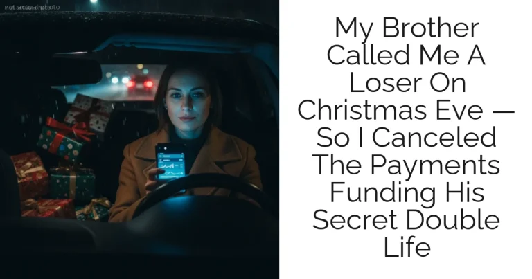 My Brother Called Me A Loser On Christmas Eve — So I Canceled The Payments Funding His Secret Double Life