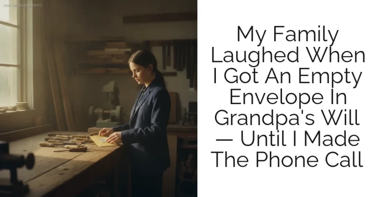 My Family Laughed When I Got An Empty Envelope In Grandpa's Will — Until I Made The Phone Call