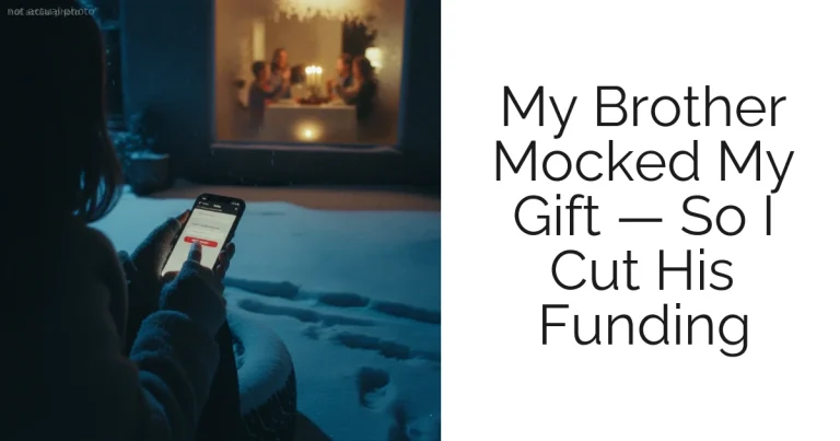My Brother Mocked My Gift — So I Cut His Funding