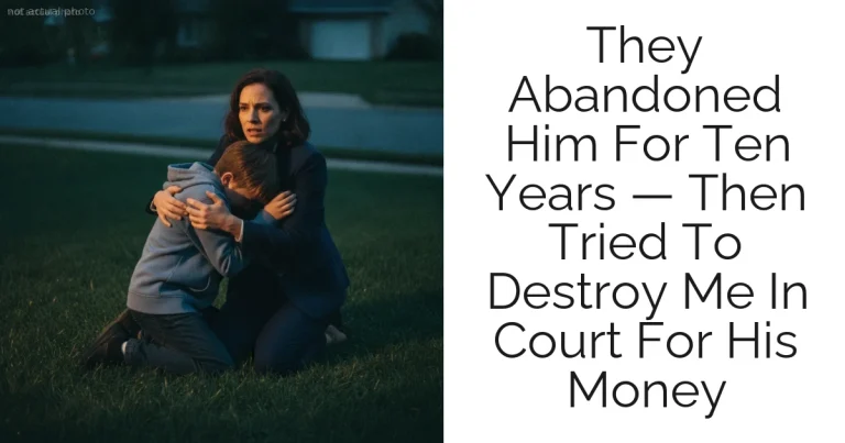 They Abandoned Him For Ten Years — Then Tried To Destroy Me In Court For His Money