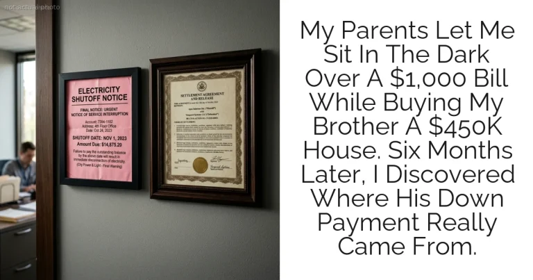 My Parents Let Me Sit In The Dark Over A $1,000 Bill While Buying My Brother A $450K House. Six Months Later, I Discovered Where His Down Payment Really Came From.