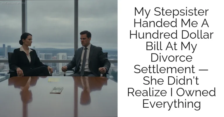 My Stepsister Handed Me A Hundred Dollar Bill At My Divorce Settlement — She Didn't Realize I Owned Everything