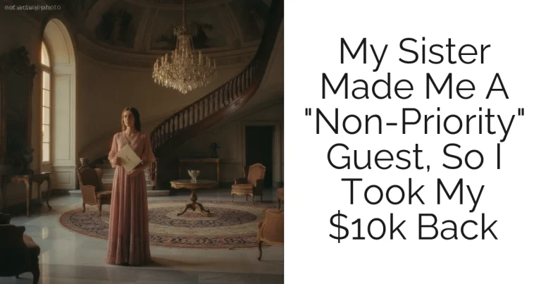 My Sister Made Me A "Non-Priority" Guest, So I Took My $10k Back