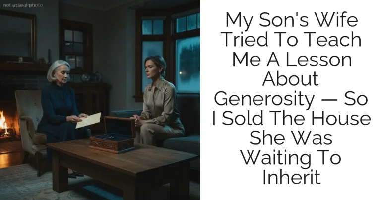 My Son's Wife Tried To Teach Me A Lesson About Generosity — So I Sold The House She Was Waiting To Inherit