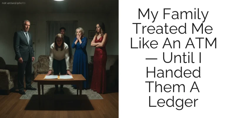 My Family Treated Me Like An ATM — Until I Handed Them A Ledger
