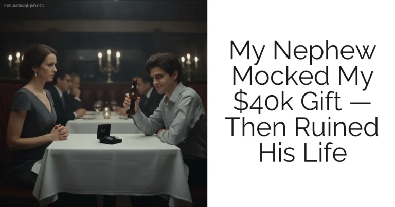 My Nephew Mocked My $40k Gift — Then Ruined His Life