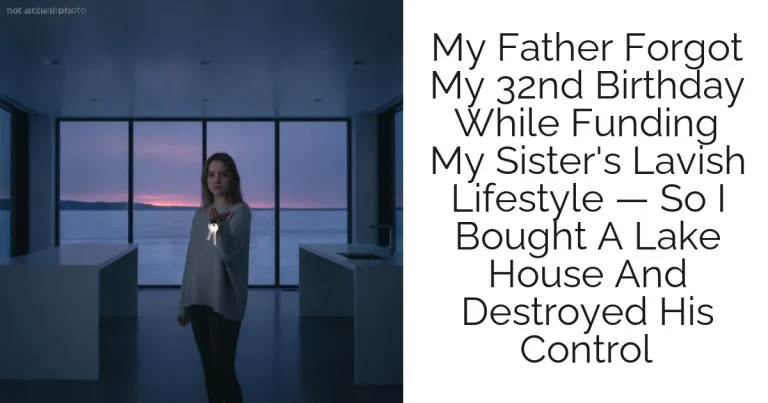 My Father Forgot My 32nd Birthday While Funding My Sister's Lavish Lifestyle — So I Bought A Lake House And Destroyed His Control