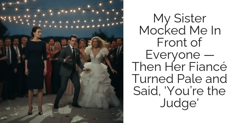 My Sister Mocked Me In Front of Everyone — Then Her Fiancé Turned Pale and Said, 'You’re the Judge'