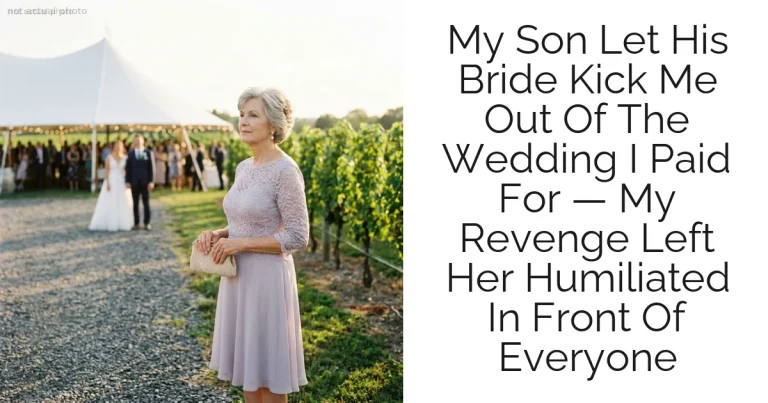 My Son Let His Bride Kick Me Out Of The Wedding I Paid For — My Revenge Left Her Humiliated In Front Of Everyone