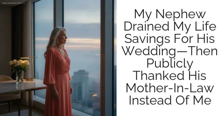 My Nephew Drained My Life Savings For His Wedding—Then Publicly Thanked His Mother-In-Law Instead Of Me