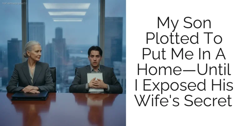 My Son Plotted To Put Me In A Home—Until I Exposed His Wife's Secret