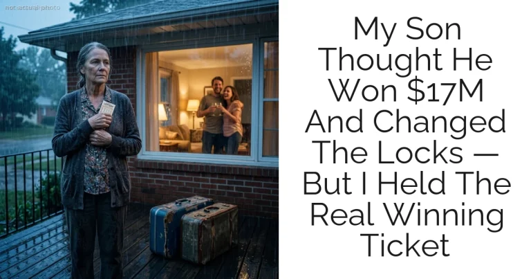My Son Thought He Won $17M And Changed The Locks — But I Held The Real Winning Ticket