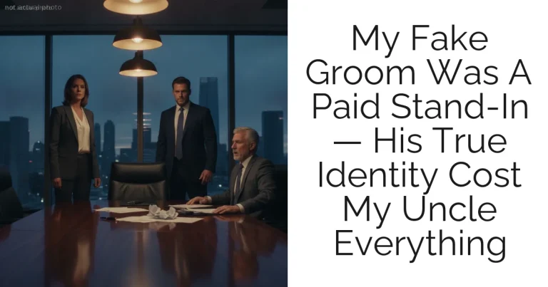 My Fake Groom Was A Paid Stand-In — His True Identity Cost My Uncle Everything