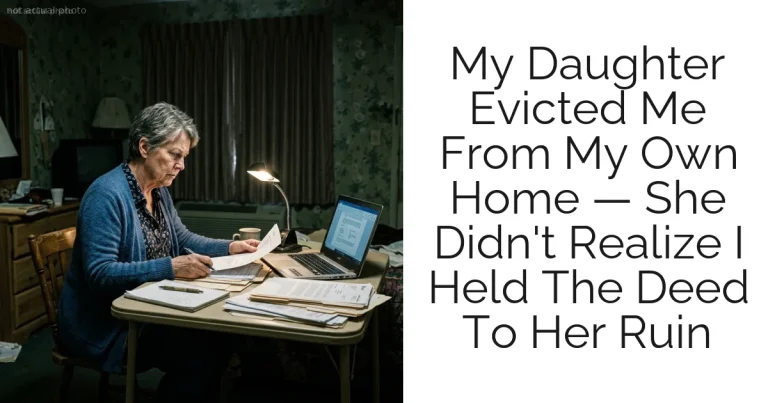 My Daughter Evicted Me From My Own Home — She Didn't Realize I Held The Deed To Her Ruin
