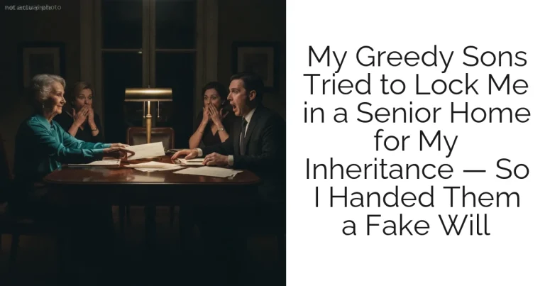 My Greedy Sons Tried to Lock Me in a Senior Home for My Inheritance — So I Handed Them a Fake Will