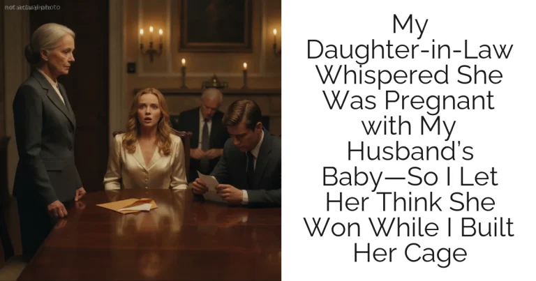 My Daughter-in-Law Whispered She Was Pregnant with My Husband’s Baby—So I Let Her Think She Won While I Built Her Cage