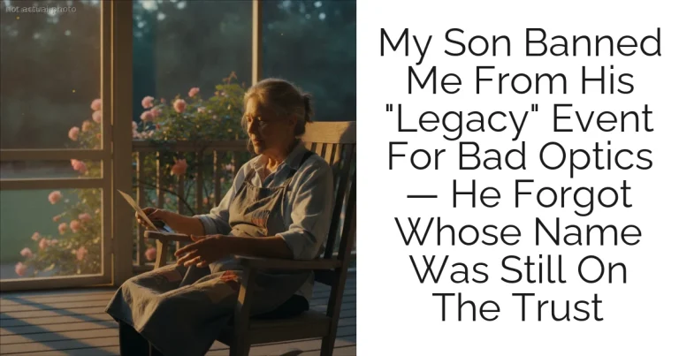 My Son Banned Me From His "Legacy" Event For Bad Optics — He Forgot Whose Name Was Still On The Trust