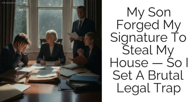 My Son Forged My Signature To Steal My House — So I Set A Brutal Legal Trap