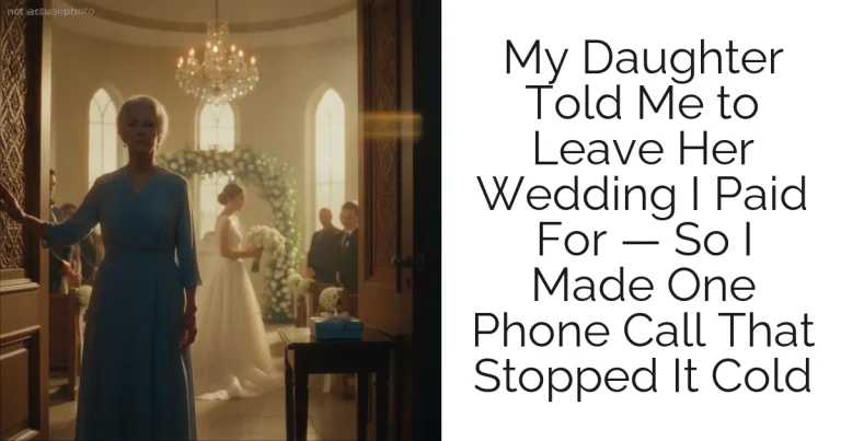 My Daughter Told Me to Leave Her Wedding I Paid For — So I Made One Phone Call That Stopped It Cold