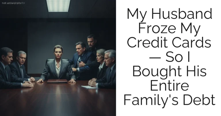 My Husband Froze My Credit Cards — So I Bought His Entire Family's Debt