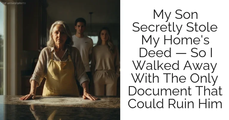 My Son Secretly Stole My Home's Deed — So I Walked Away With The Only Document That Could Ruin Him