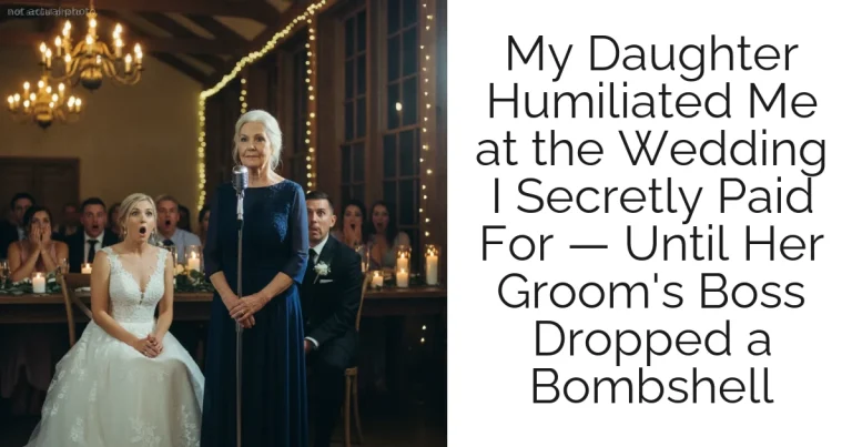 My Daughter Humiliated Me at the Wedding I Secretly Paid For — Until Her Groom's Boss Dropped a Bombshell