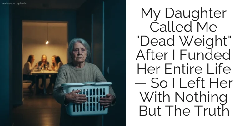 My Daughter Called Me "Dead Weight" After I Funded Her Entire Life — So I Left Her With Nothing But The Truth