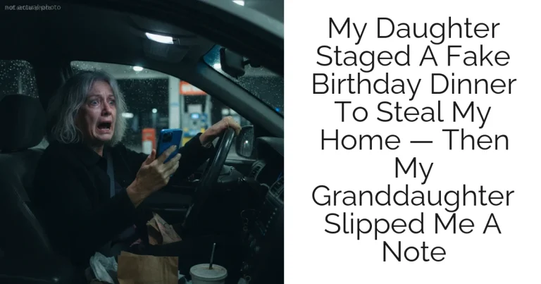 My Daughter Staged A Fake Birthday Dinner To Steal My Home — Then My Granddaughter Slipped Me A Note