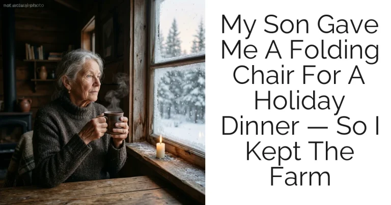 My Son Gave Me A Folding Chair For A Holiday Dinner — So I Kept The Farm