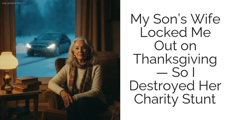 My Son’s Wife Locked Me Out on Thanksgiving — So I Destroyed Her Charity Stunt
