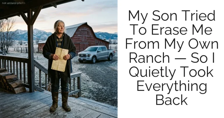 My Son Tried To Erase Me From My Own Ranch — So I Quietly Took Everything Back