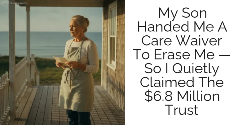 My Son Handed Me A Care Waiver To Erase Me — So I Quietly Claimed The $6.8 Million Trust