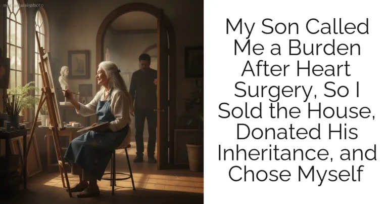 My Son Called Me a Burden After Heart Surgery, So I Sold the House, Donated His Inheritance, and Chose Myself