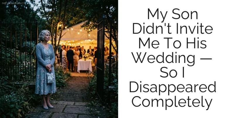 My Son Didn't Invite Me To His Wedding — So I Disappeared Completely