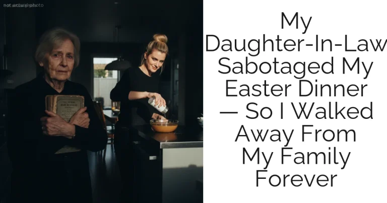 My Daughter-In-Law Sabotaged My Easter Dinner — So I Walked Away From My Family Forever