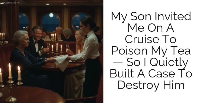 My Son Invited Me On A Cruise To Poison My Tea — So I Quietly Built A Case To Destroy Him