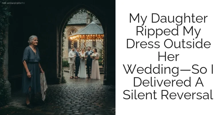 My Daughter Ripped My Dress Outside Her Wedding—So I Delivered A Silent Reversal