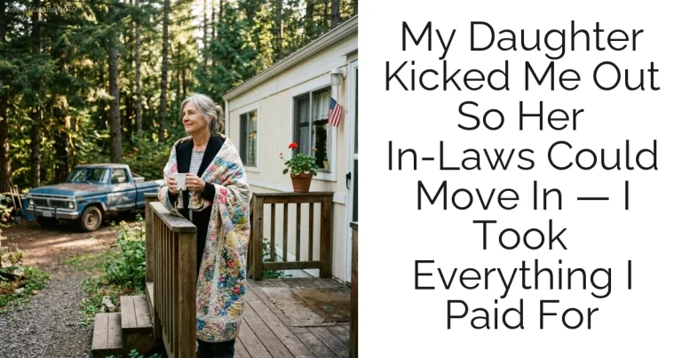 My Daughter Kicked Me Out So Her In-Laws Could Move In — I Took Everything I Paid For