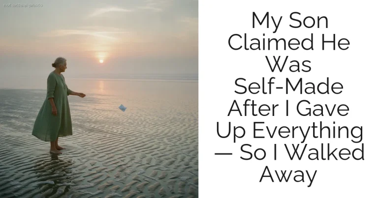 My Son Claimed He Was Self-Made After I Gave Up Everything — So I Walked Away