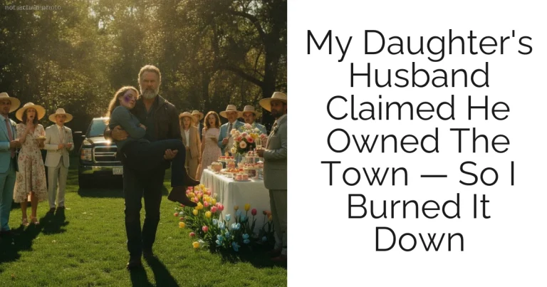 My Daughter's Husband Claimed He Owned The Town — So I Burned It Down
