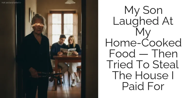 My Son Laughed At My Home-Cooked Food — Then Tried To Steal The House I Paid For