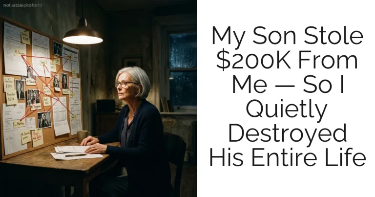 My Son Stole $200K From Me — So I Quietly Destroyed His Entire Life