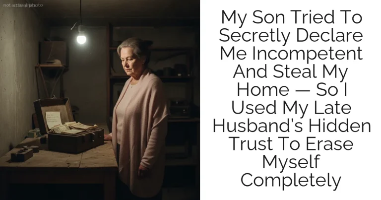My Son Tried To Secretly Declare Me Incompetent And Steal My Home — So I Used My Late Husband’s Hidden Trust To Erase Myself Completely