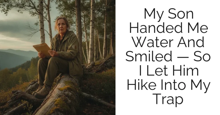 My Son Handed Me Water And Smiled — So I Let Him Hike Into My Trap